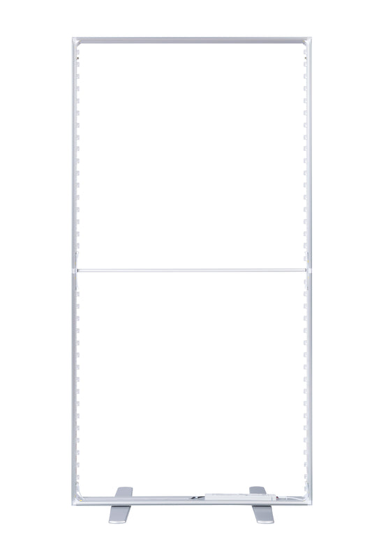 LED textile tension frame including textile printing and block out