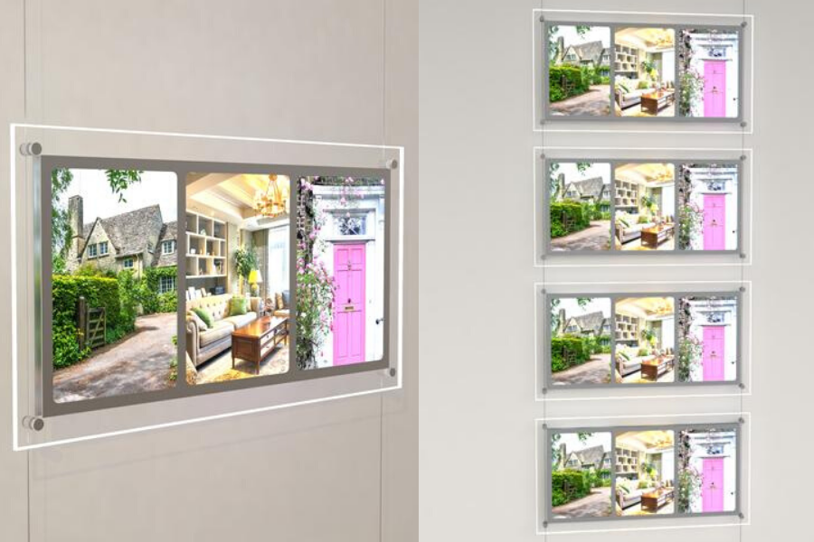 LED Schaufenster Display 4x3A4 Multi Kit - modularedisplays.com