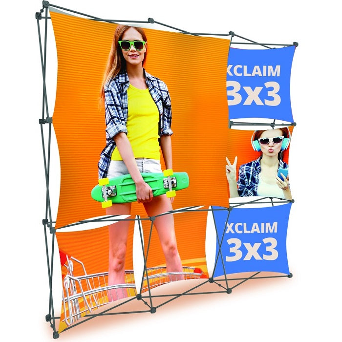 Textil Faltdisplay X-Claim 3x3 - modularedisplays.com