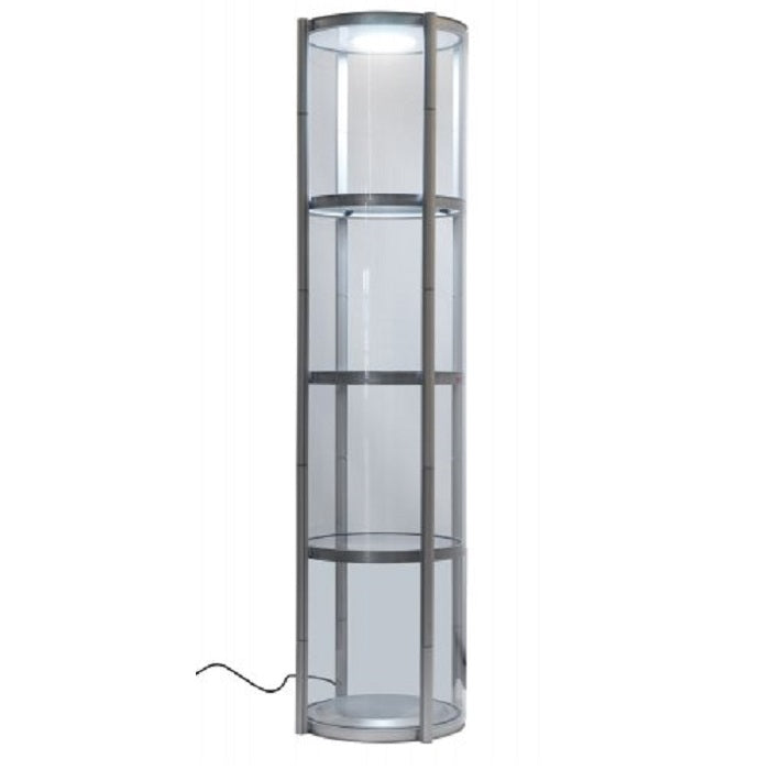 Runde Mobile Vitrine mit LED-Beleuchtung