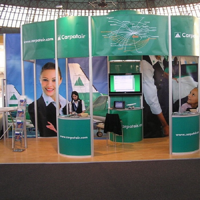 Mobiler Messestand 4m x 5m, aus Alu-Profile - modularedisplays.com