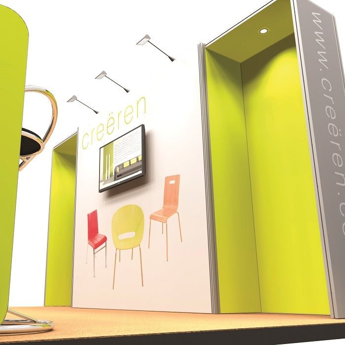 Mobiler Messestand mit Stoffgrafiken - 16qm - modularedisplays.com