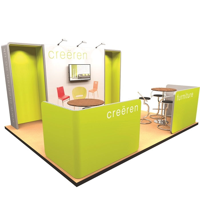 Mobiler Messestand mit Stoffgrafiken - 16qm - modularedisplays.com
