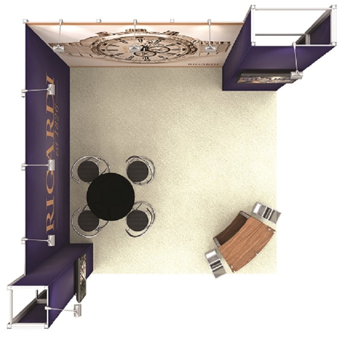 Modularer Messestand mit Stoffgrafiken - modularedisplays.com