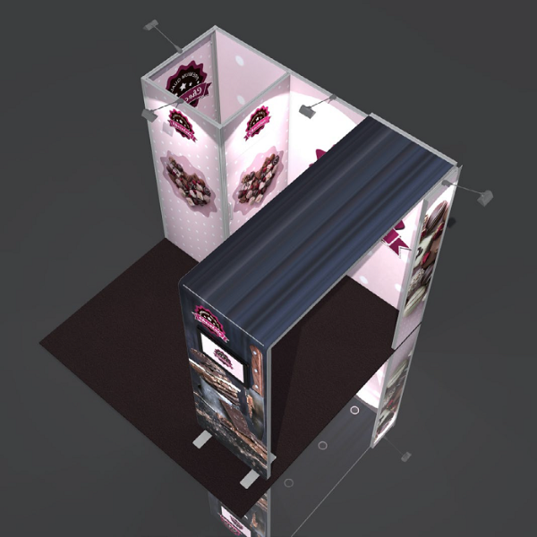Modularer Messestand Vector mit Textildruck - modularedisplays.com