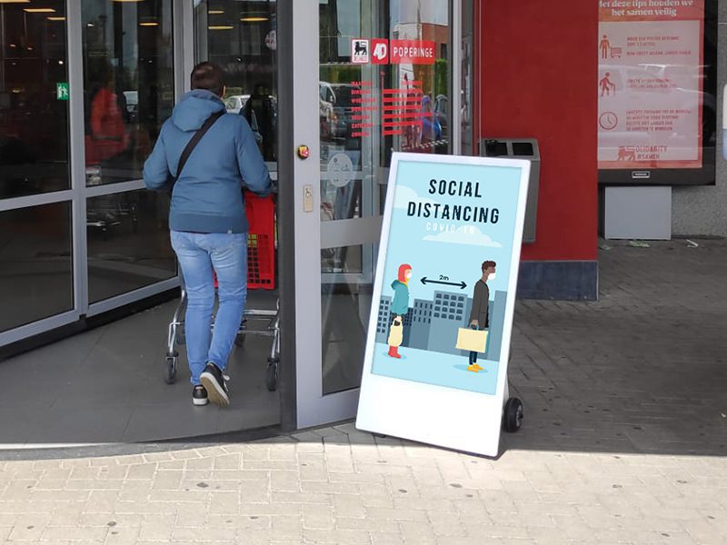 Digitaler Kundenstopper 43zoll mit Akku, für Innen- und Außenbereich 400 - 1500cd/m² mieten