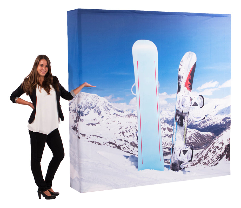 Textil Faltdisplay Premium 3x3 mit Textildruck - modularedisplays.com