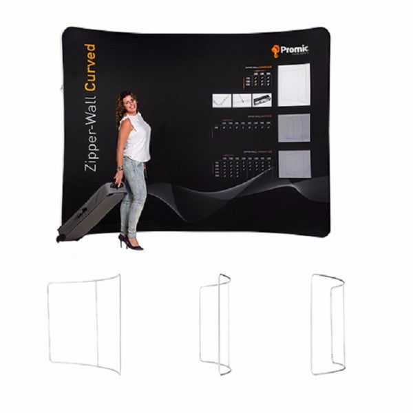 Pressewand Gebogen mit Textildruck Zipper XL - modularedisplays.com
