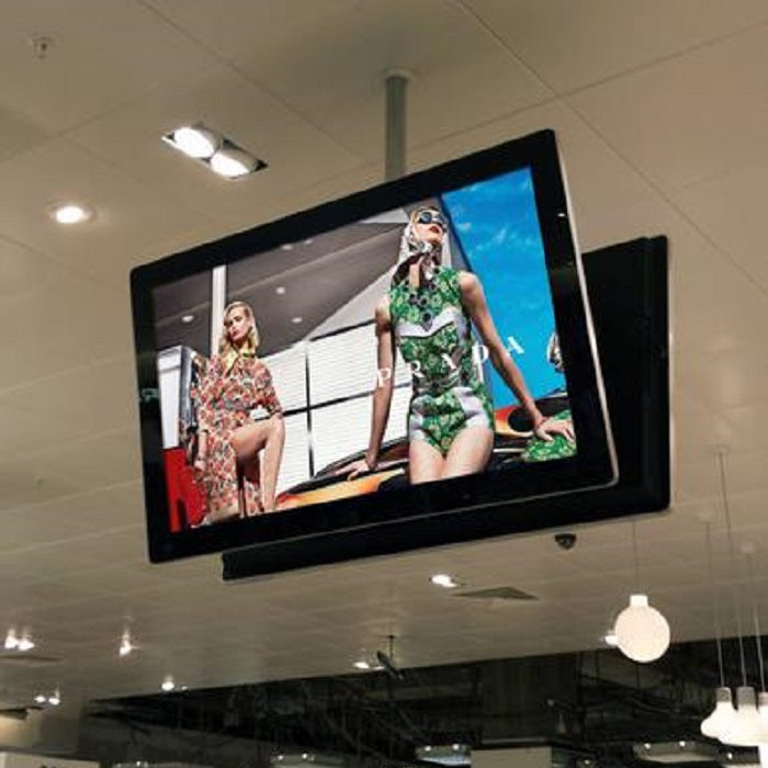 Schaufenster Display mit LED Acryl- Taschen und Mediaplayer 22 Zoll - modularedisplays.com