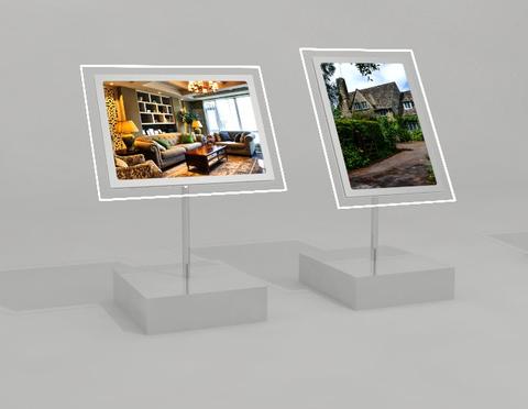 Freistehende LED Schaufenster Displays DIN A3 - modularedisplays.com
