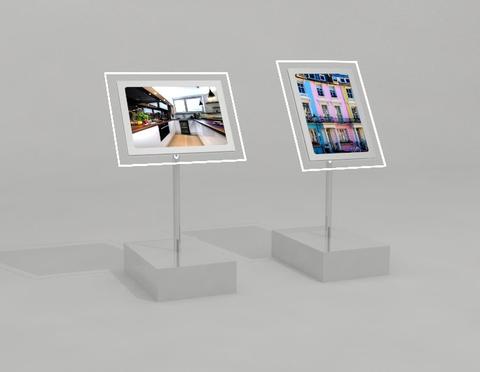 LED Acryl Posterhalter freistehend DINA4 - modularedisplays.com