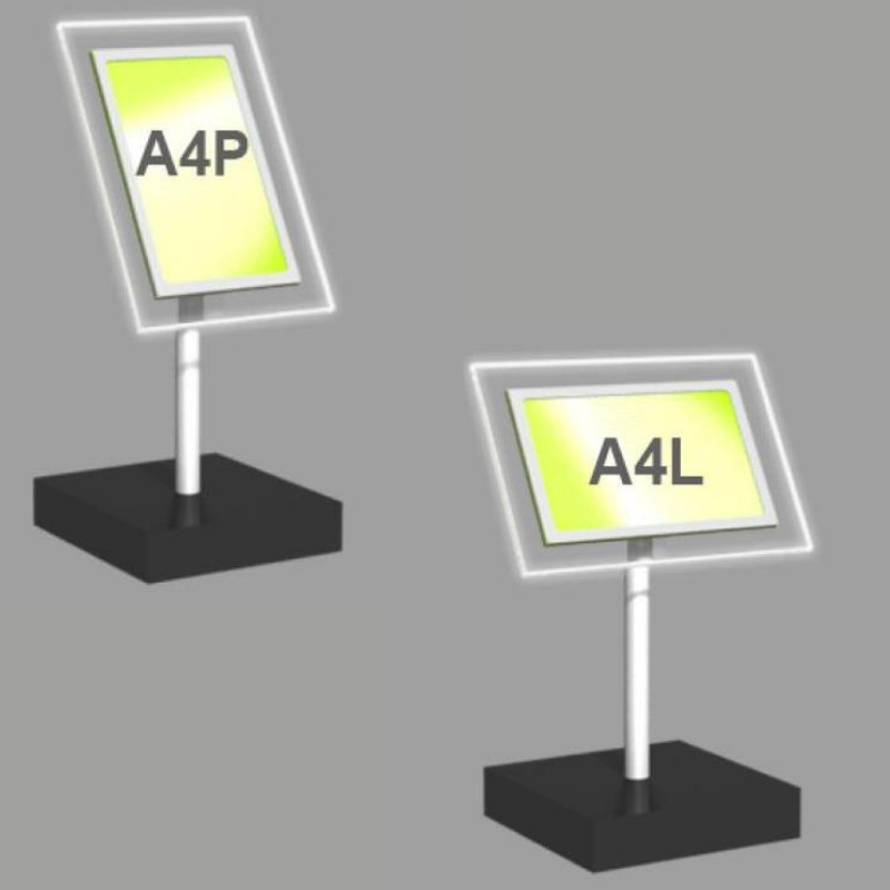 LED Acryl Posterhalter freistehend DINA4 - modularedisplays.com