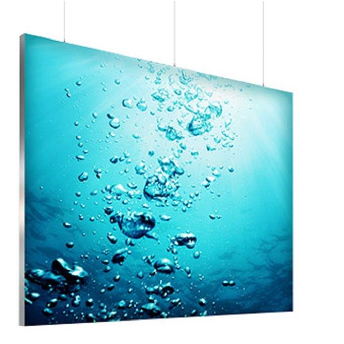 LED Freistehende Messewand Octalumina inkl. Textildruck - modularedisplays.com