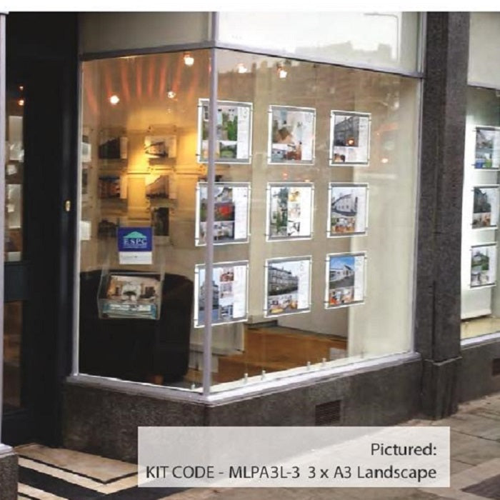 Schaufenster Display mit LED Acryl- Taschen und Mediaplayer 22 Zoll - modularedisplays.com