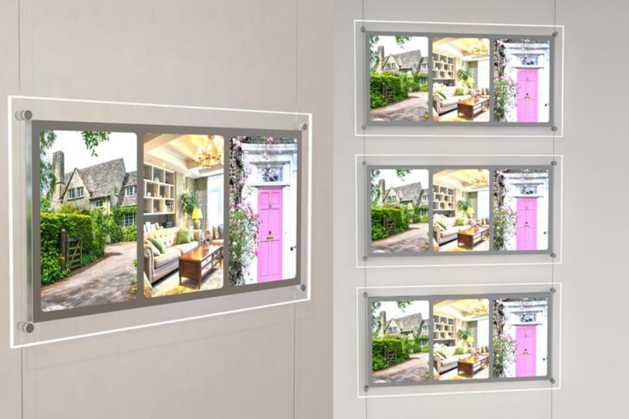 LED Schaufenster Display 3x3A4 Multi Kit - modularedisplays.com