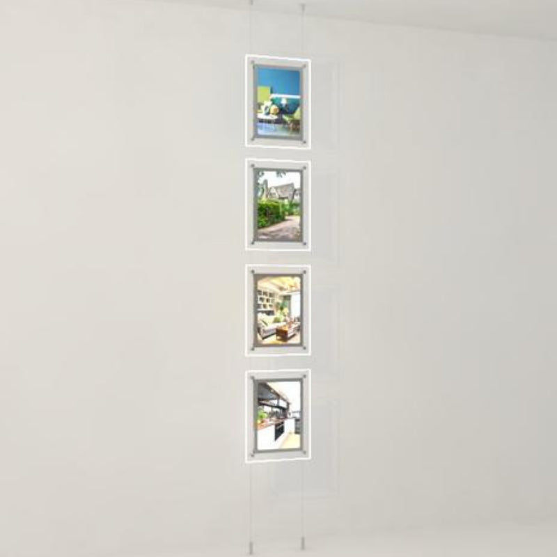Led Acryl Postertaschen doppelseitig mit frontaler Befestigung 4 x DIN A4 - modularedisplays.com