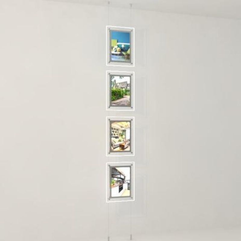Led Acryl Postertaschen doppelseitig mit frontaler Befestigung 4 x DIN A4 - modularedisplays.com