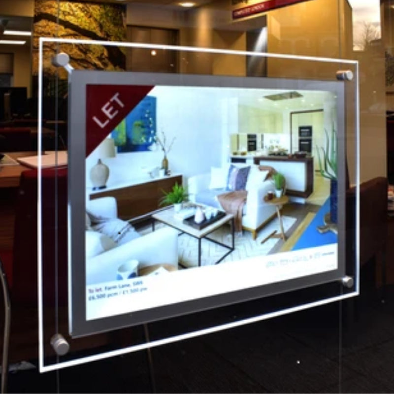 Led Acryl Schaufenster Display 2 x DIN A1 Hochformat - modularedisplays.com