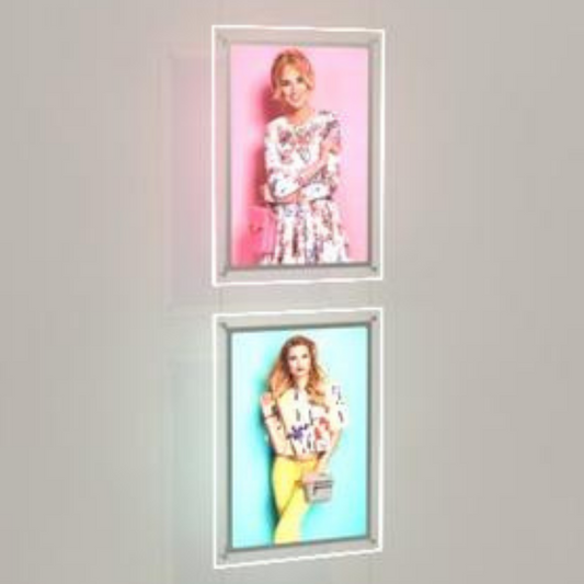 Led Acryl Schaufenster Display 2 x DIN A1 Hochformat - modularedisplays.com