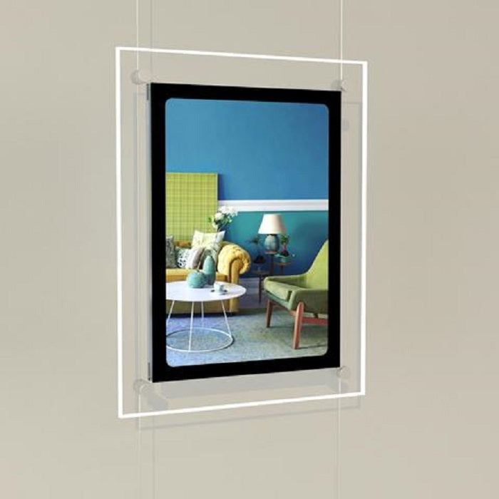 LED Acryltaschen 2x DIN A4 mit seitlicher Befestigung - modularedisplays.com