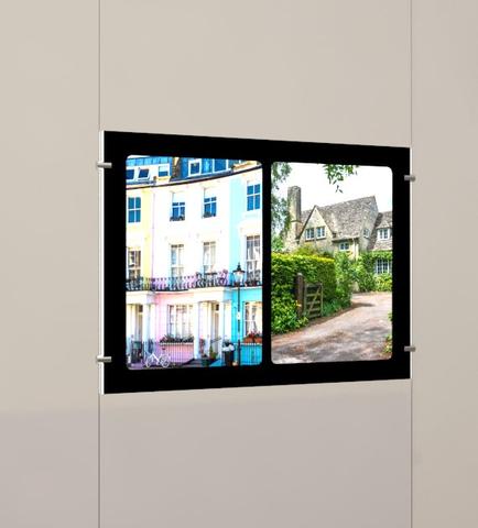 LED Leuchttaschen mit Rahmen 2 x DINA4 Hochformat - modularedisplays.com