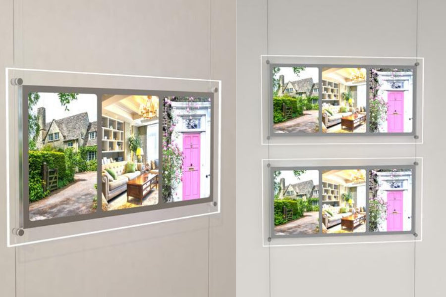 LED Schaufenster Display 2x3A4 Multi Kit - modularedisplays.com