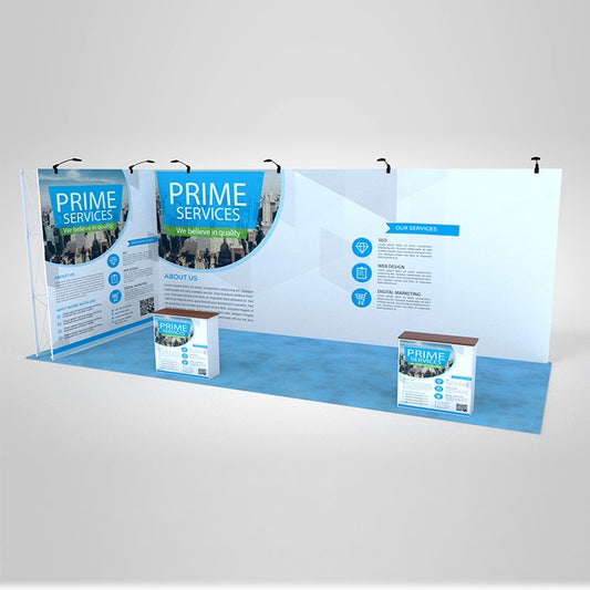 Individueller PopUp Eckstand mit Textildruck - modularedisplays.com