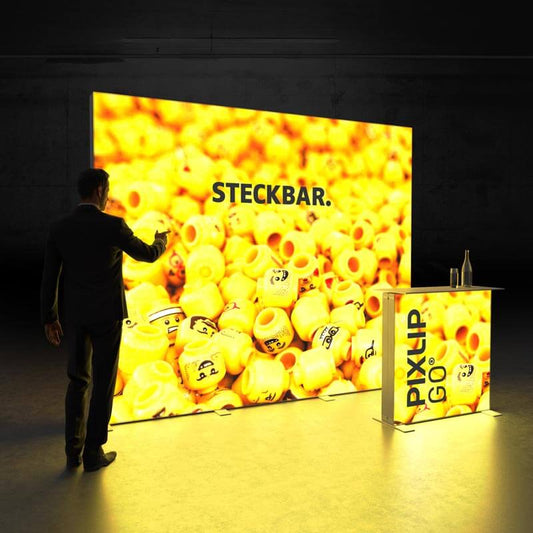 Pixlip Go Hinterleuchteter Messestand - modularedisplays.com