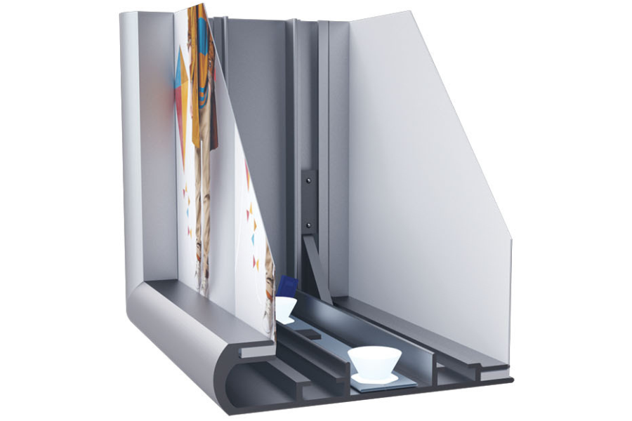 Textil Spannrahmen MaxiFrame LED 800x2000 - modularedisplays.com