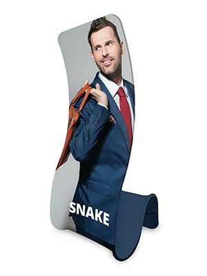 Snake Werbedisplay mit Textildruck - modularedisplays.com