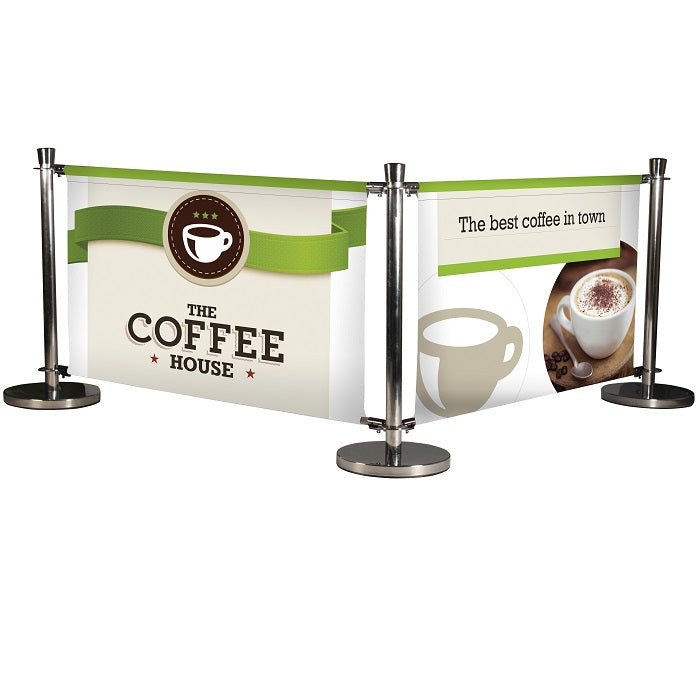 Absperrung Kit 200cm mit Textildruck - modularedisplays.com