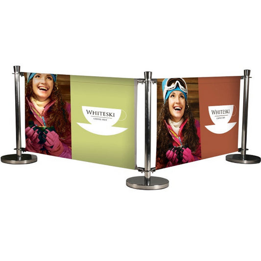 Absperrung Kit 200cm mit Textildruck - modularedisplays.com