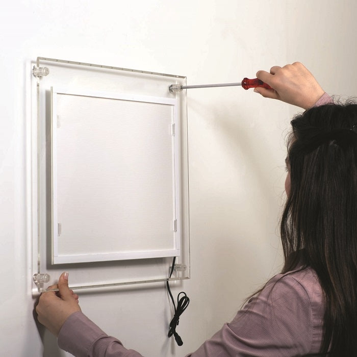 Acryl LED Leuchtrahmen Einseitig DIN A4 Querformat - modularedisplays.com