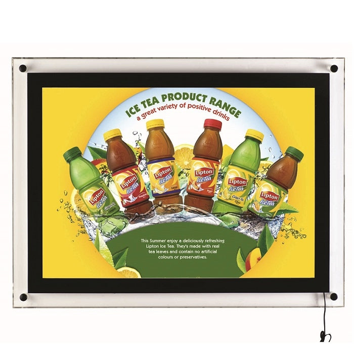Acryl LED Leuchtrahmen Einseitig DIN A4 Querformat - modularedisplays.com