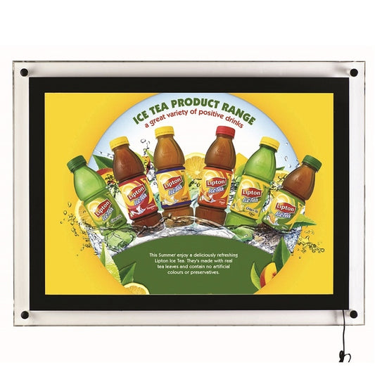 Acryl LED Leuchtrahmen Einseitig DIN A4 Querformat - modularedisplays.com