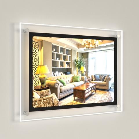 Acryl LED Leuchtrahmen Einseitig DIN A4 Querformat - modularedisplays.com