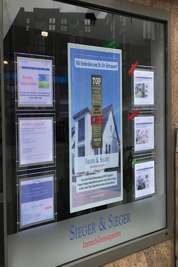 Acryl LED Posterdisplay, doppelseitig DIN A1 - modularedisplays.com