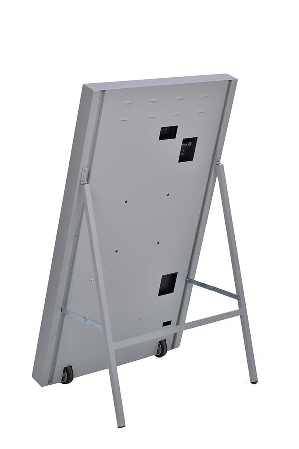 DigiStand Alone Kundenstopper 43 zoll, mit Laufrollen - modularedisplays.com