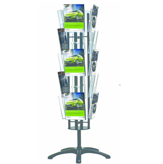 Drehbarer Prospekständer Multiside mit Laufrollen