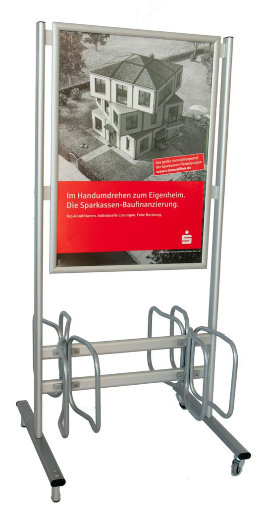 Fahrradständer mobil mit Plakat DIN A1 - modularedisplays.com
