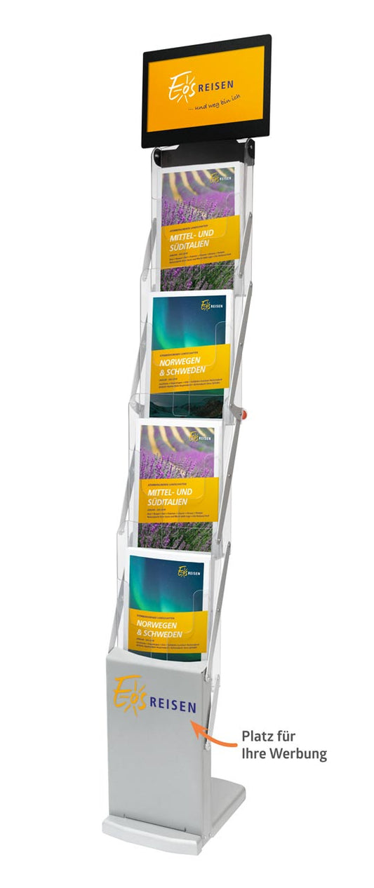Falt-Prospektständer mit Monitor - modularedisplays.com