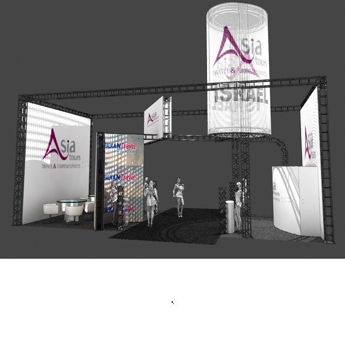 Individueller Messestand aus Alu-Traversen - modularedisplays.com