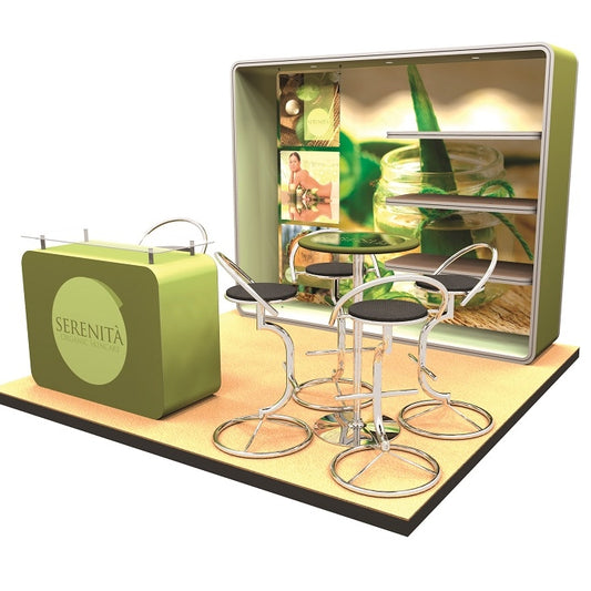 Individueller Messestand mit Stoffgrafiken - modularedisplays.com