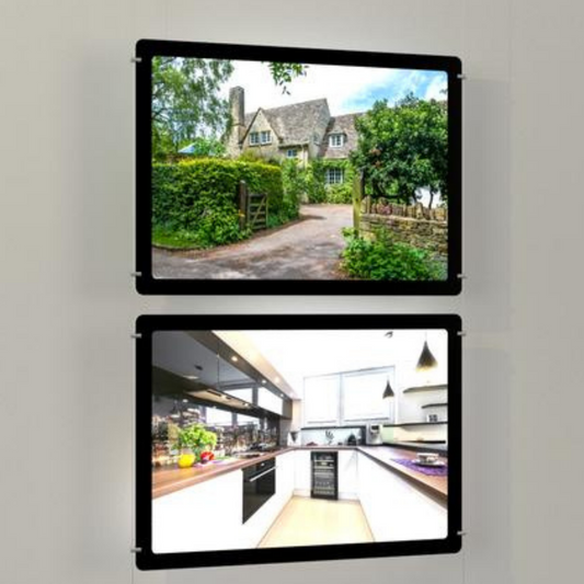 Led Acryl- Postertaschen- Schaufenster Displays 2 x DIN A3 - modularedisplays.com