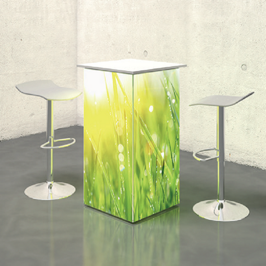 LED Stehtisch Octalumina inkl. Textildruck - modularedisplays.com