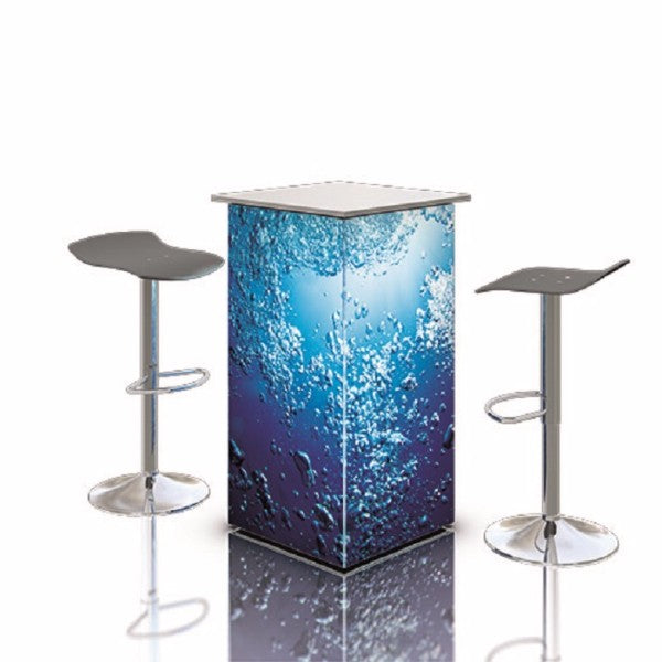 LED Stehtisch Octalumina inkl. Textildruck - modularedisplays.com