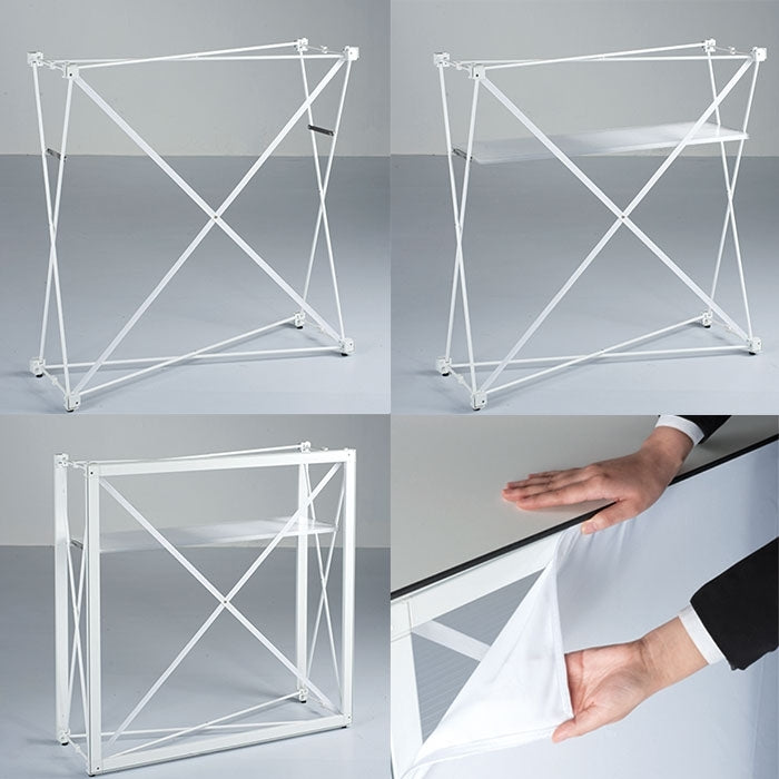 Led Messetheke mit Textildruck - modularedisplays.com