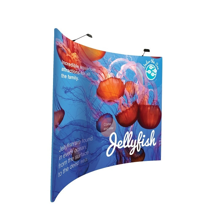 Messewand Gebogen mit Textildruck Formulate - modularedisplays.com