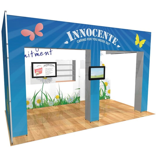 Mobiler Messestand Lyon 5mx3m Höhe 3m - modularedisplays.com