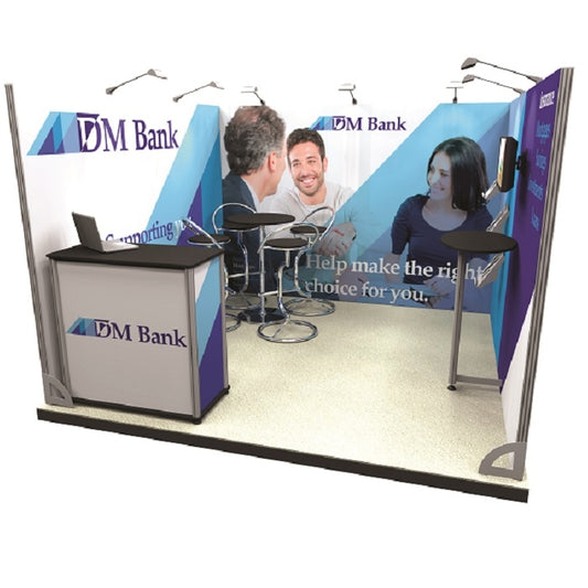 Mobiler Messestand mit drei Wände 3mx3m - modularedisplays.com